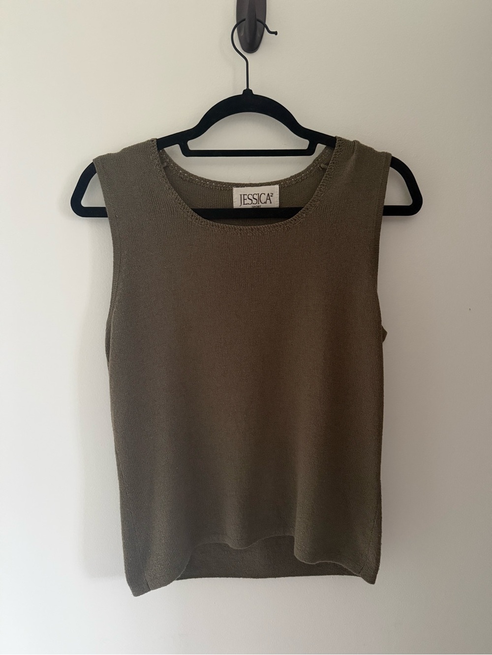 Olive Green Sleeveless Knit Top
